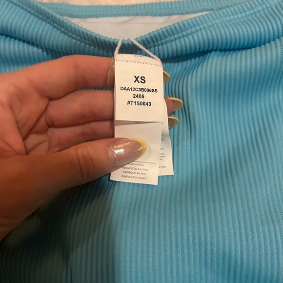 Blue Ribbed Bikini Set - Picture 3 of 4